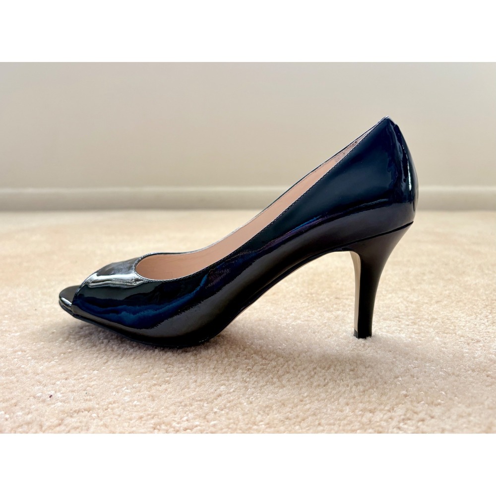Cole Haan Nike Air Black Patent Leather Peep Toe Pumps Heels D40037 Womens 7.5 B - Picture 7 of 9